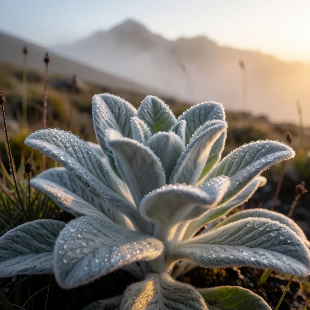 Frailejón en el páramo colombiano al amanecer