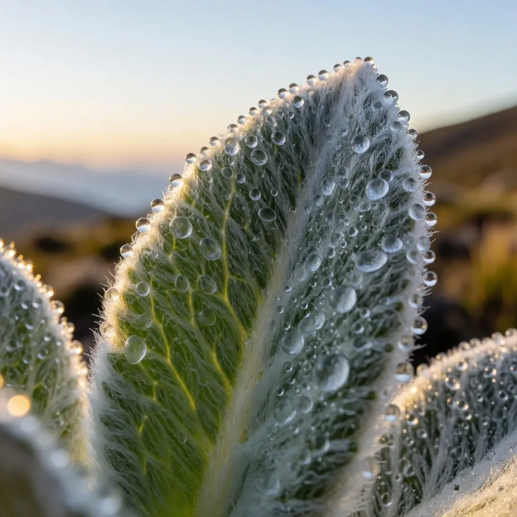 Frailejón de páramo colombiano al amanecer