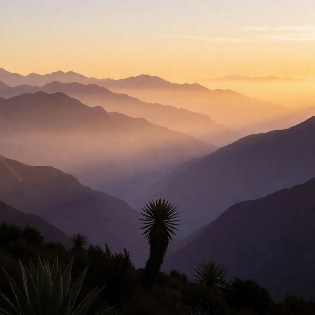 Paisaje de los Andes colombianos al atardecer
